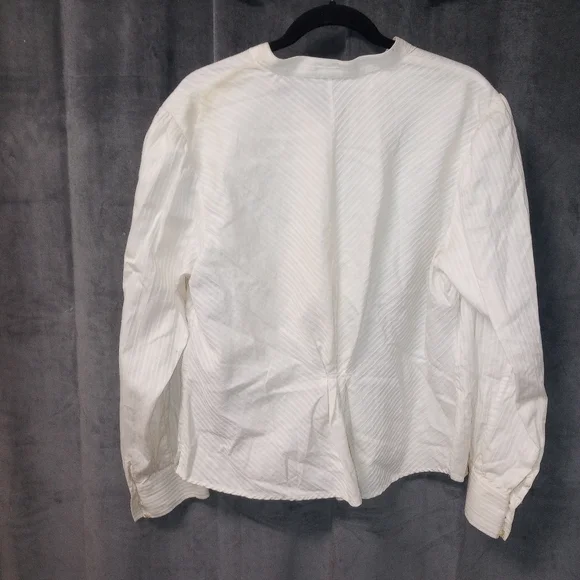 Vintage Ralph Lauren Cream High Neck Blouse Size 16 P2P 20 In Length 24.5 In - Picture 7 of 10